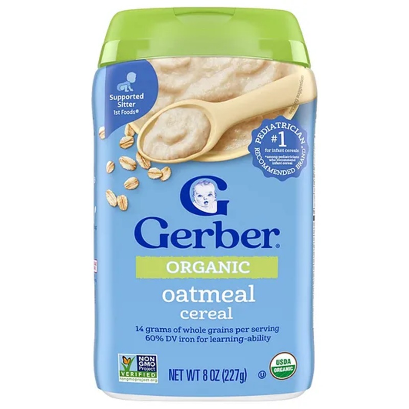 Gerber Cereal for Baby, Organic Oatmeal – 227 g