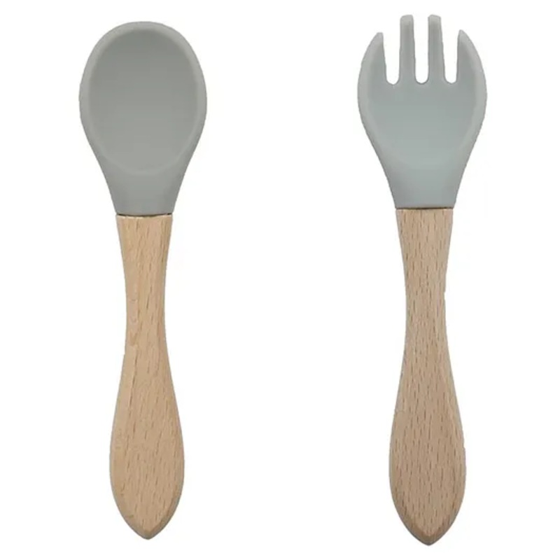 Ji and Ja Baby Fork and Spoon Set Newborn Toddler Feeding Utensils Cutlery Set Feeding Supplies with Storage Box Set 2