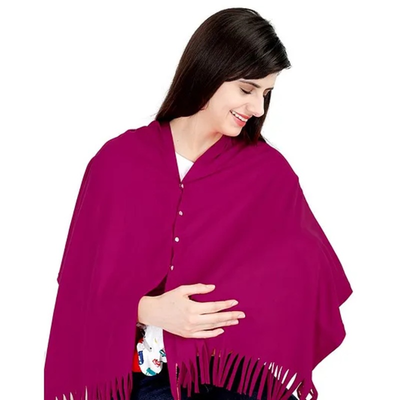 Lulamom Solid Multi Purpose Breast Feeding Nursing Shawl – Dark Pink