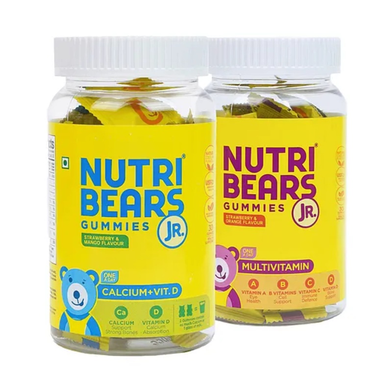 NutriBears Kids Multivitamin and Calcium Gummies Combo of 2 – 30 Pieces Each