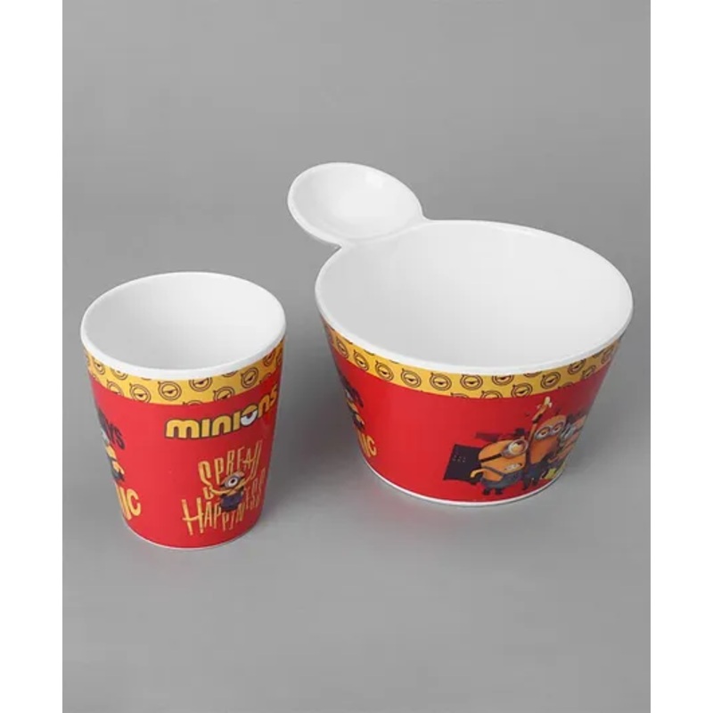Servewell Fries Dip Bowl and Glass Set Minions Theme – Red