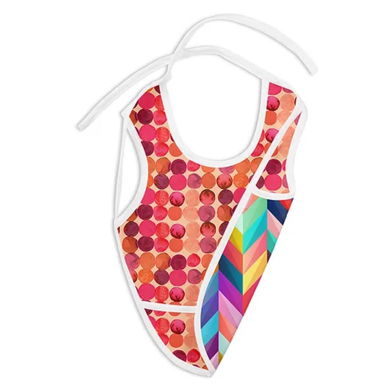 SuperBottoms Printed Apron Style Reversible Bib with Crumb Catcher | Color Pop & Lil Crush