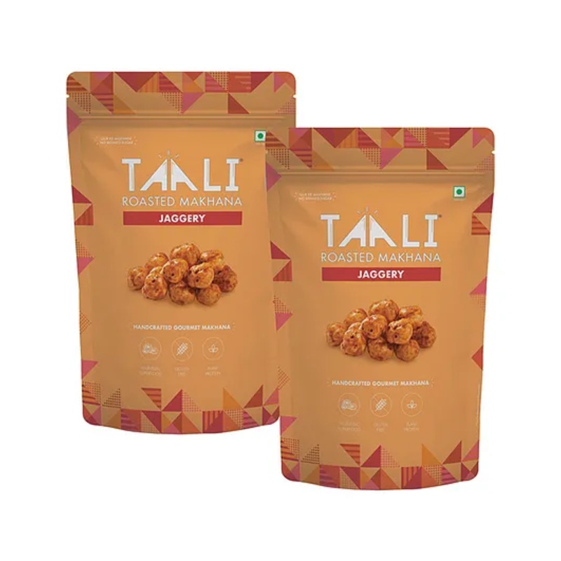 Taali Jaggery Makhana | Roasted-Not Fried | Sweet, Crunchy Goodness for Kids|75g Pack of 2
