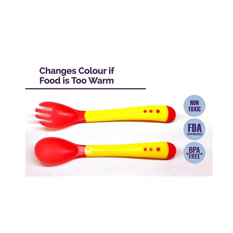 The Little Lookers Temperature Sensing Spoon & Fork Set – Yellow