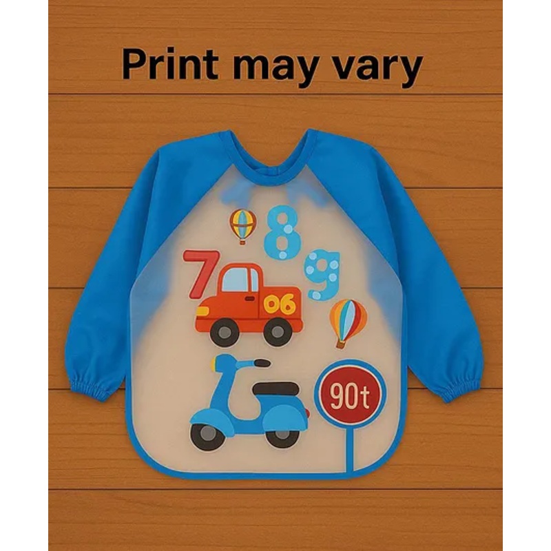 Badal Kidz Long Sleeve Bibs, Waterproof Baby Bibs, Toddler Sleeved Bib, Baby Smock for Eating Feeding, 6-24 Months -Blue