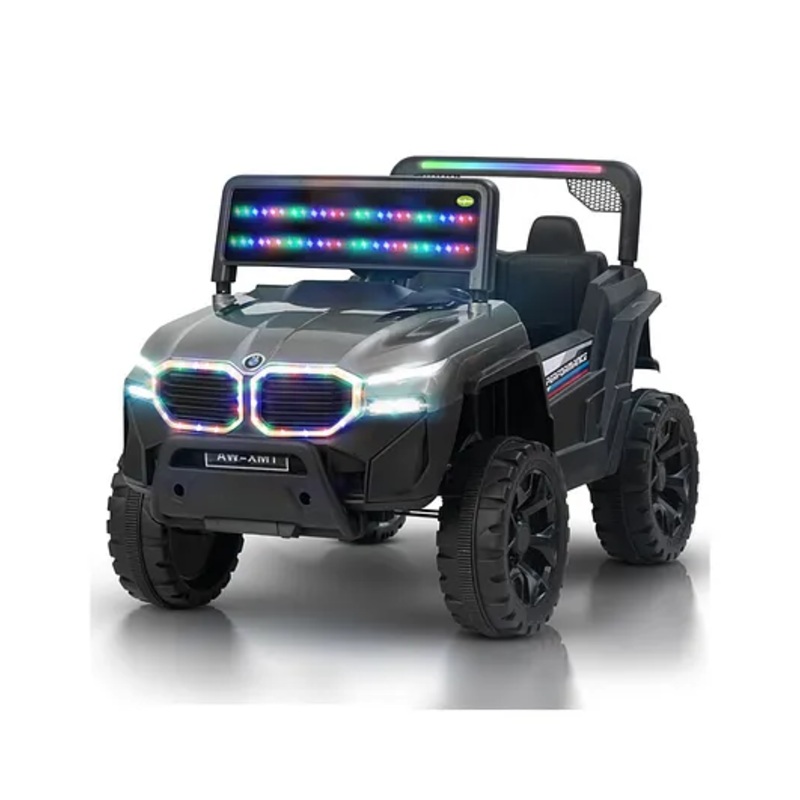 Baybee Alfton Pro Battery Operated Jeep for Kids, Ride on Toy Kids Car with RGB Lights & Music | Baby Big Battery Car | Rechargeable Electric Jeep Car for Kids (Grey)