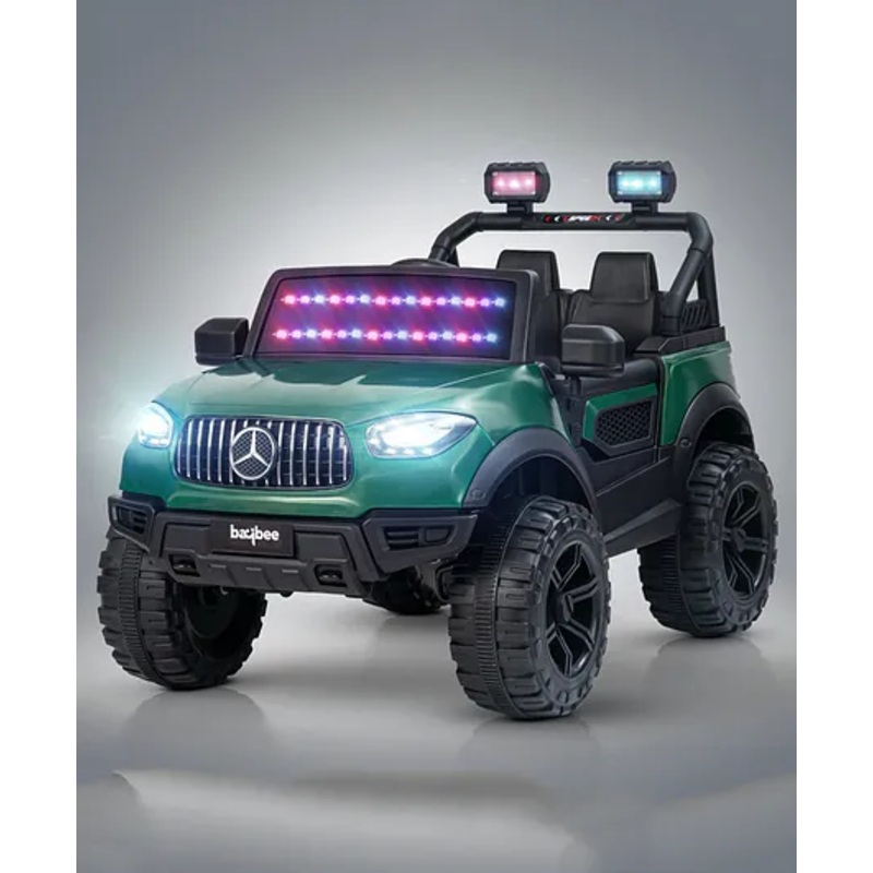 Baybee Renegade Battery Operated Jeep for Kids, Ride on Toy Kids Car with Windshield Light & Music | Baby Rechargeable Battery Car | Electric Jeep Car for Kids (Green)