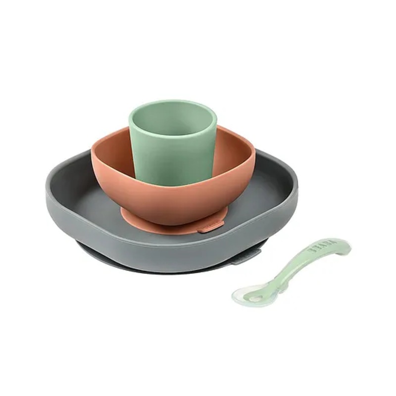 Beaba Silicone Suction Meal Set Mineral – Pack Of 4