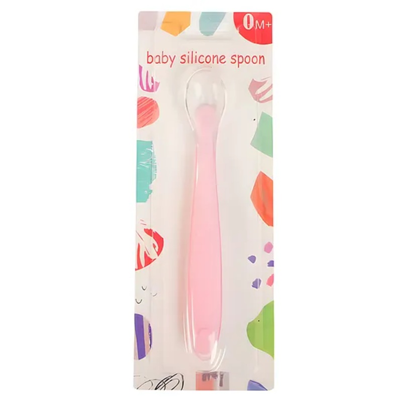 Cozy Vibes Newborn Soft Food Grade Silicone Baby Spoons Kids Feeding Safe Training Spoon for Toddlers Baby Silicone Spoon Feeder-Pack of 1- Color May Vary