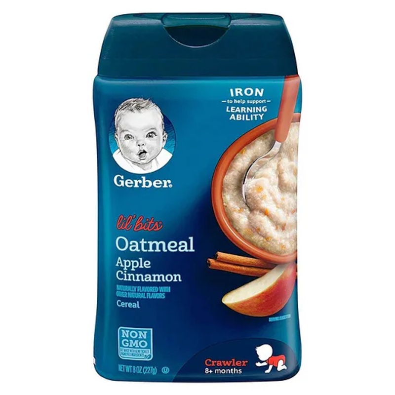 Gerber Cereal for Baby, Lil Bits – Oatmeal Apple and Cinnamon-227 gm