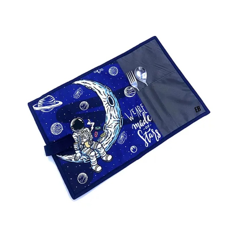 Ji and Ja Stain-Resistant Waterproof Space Printed Placemats Roll Up Tablemats for Kids & Teenagers, Dinning mats Pack Of 1