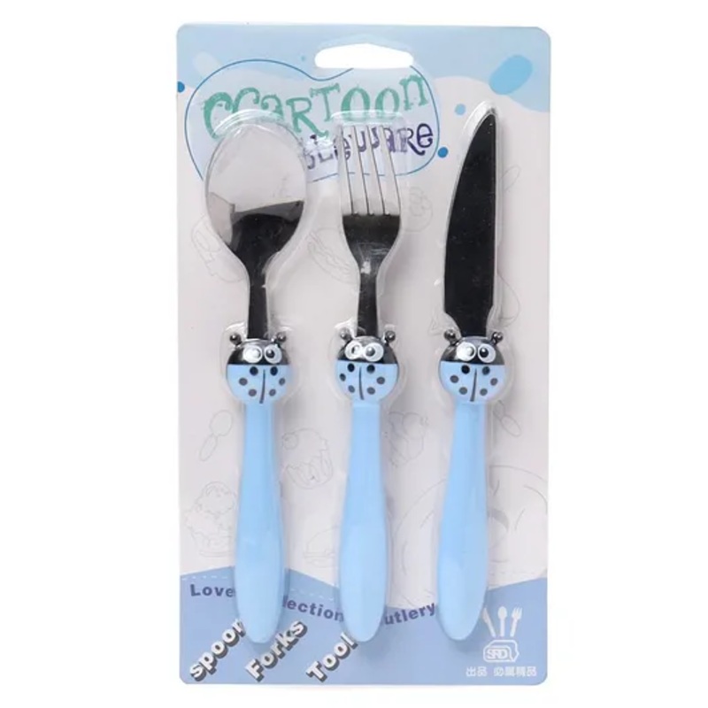 Lady Bug Stainless Steel Spoon Fork Set – Blue
