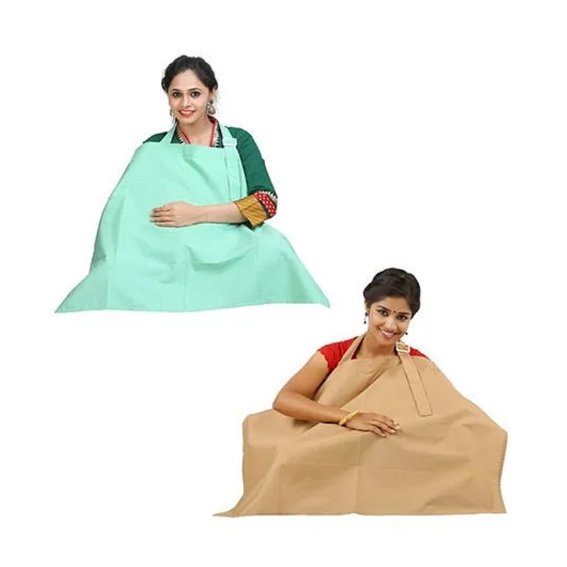 Lulamom Nursing Cover Pack of 2 – Green And Beige