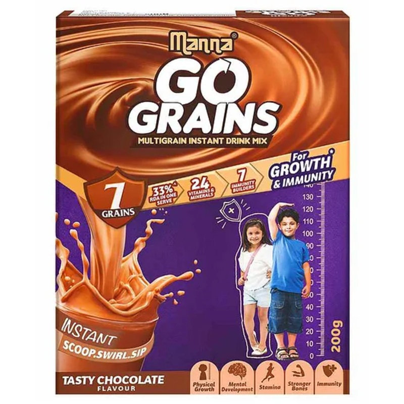 Manna Go Grains Instant Multigrain Health & Nutrition Drink – 200 Grams