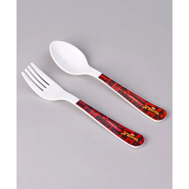 Marvel Spiderman Fork and Spoon –   (Color and design may vary)