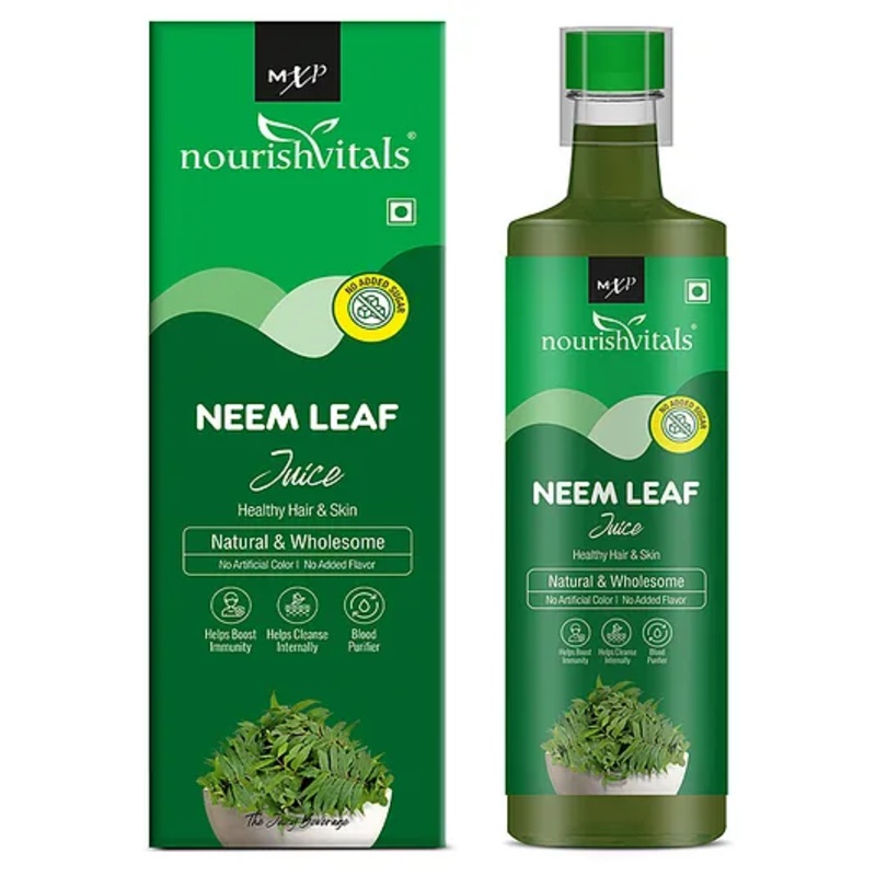 NourishVitals Neem Leaf Juice Natural & Wholesome For Healthy Hair & Skin  No Preservatives or Added Sugar –  500 ml