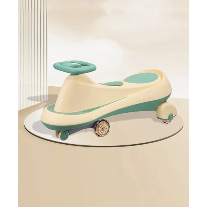 Pluto Drift Kids Swing Car with ABEC 7 Bearing & Music with PU LED Wheels – Green