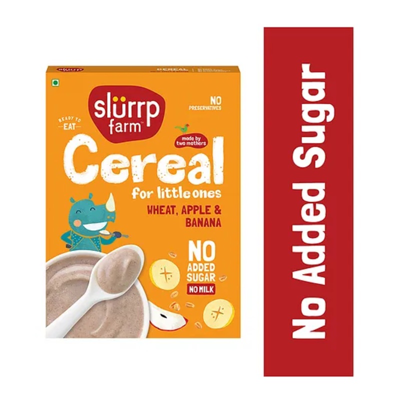 Slurrp Farm No Added Sugar, Wheat Apple & Banana Cereal | No Milk & No Preservatives | 300g