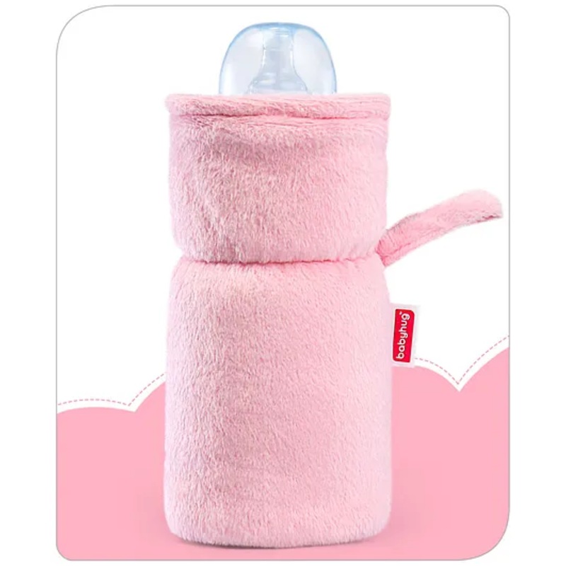 Babyhug Premium Feeding Bottle Cover with Sherpa Lining Pink – Fits upto 330 ml
