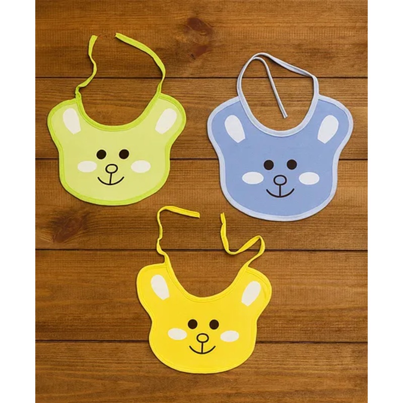Badal Kidzpremium Knot Baby Bibs – Soft Cotton, Cute Animala Prints, Comfortable & Absorbent (Set Of3)