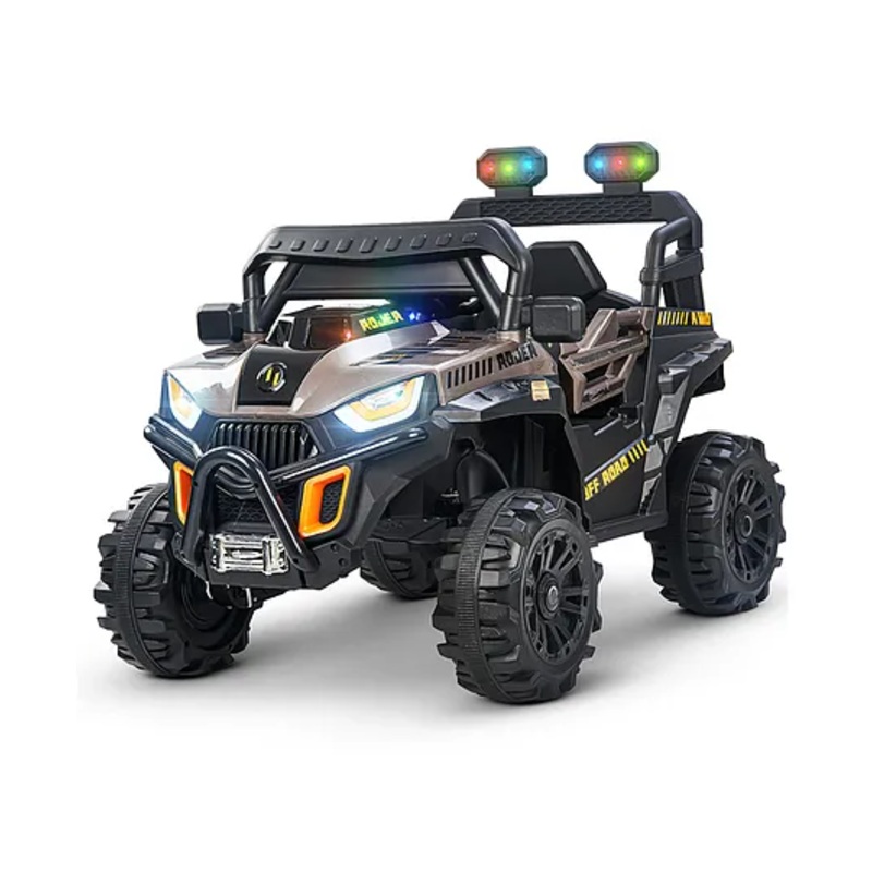 Baybee Roger Battery Operated Jeep for Kids, Ride on Toy Kids Car with Light & Music, Baby Big Jeep Rechargeable Battery Car, Electric Jeep Car for Kids – Grey