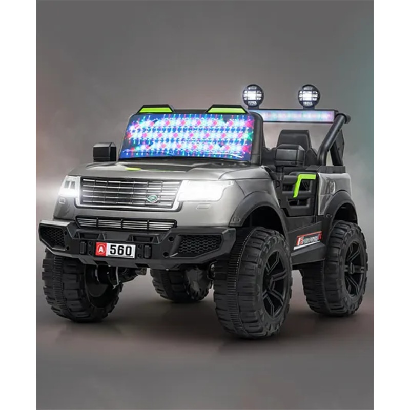 Baybee Rover Battery Operated Jeep for Kids, Ride on Toy Baby Car with Light & Music, Kids Jeep Battery Car, Rechargeable Electric Jeep Car for Kids to Drive (Grey)