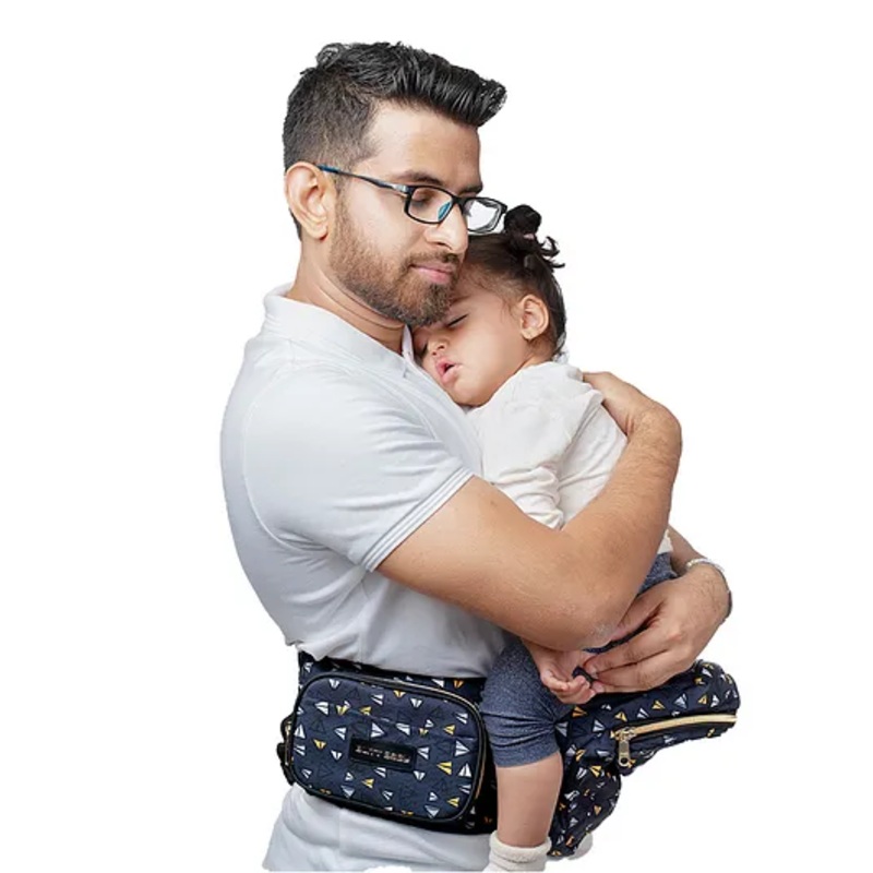 Butt Baby Airplanes Baby Carrier with Hip Seat & In-built Mini Diaper Bag – Black