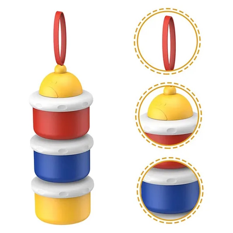 Comercio 3 Color Combination Baby Milk Powder Dispenser Portable 190ml per Layer – Multicolor