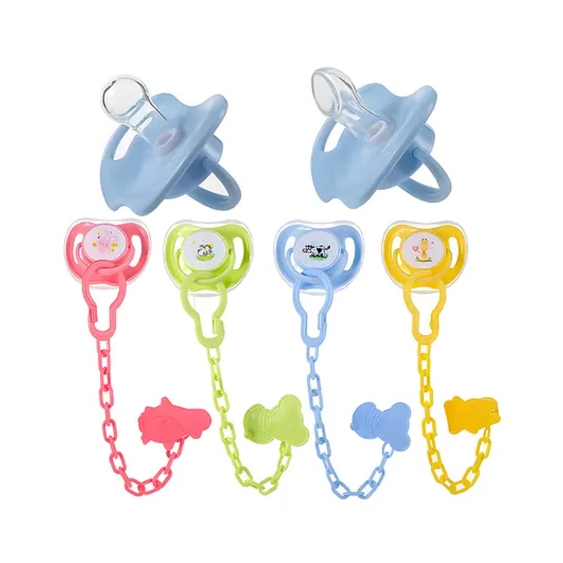 COZY VIBES Soothing Pacifiers Made Silicone Material Without Bisphenol A, With Dust Covers And Anti Drop Chains- PACK OF 1 – COLOR MAY VARY