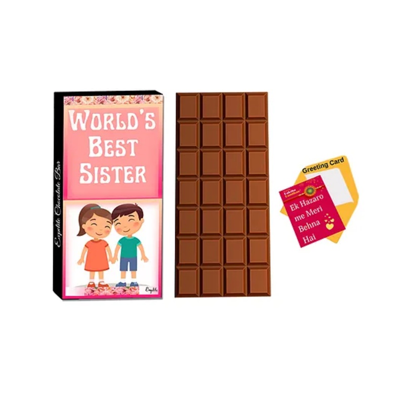 Expelite Rakhi Greeting Card With Chocolate –  Multicolor