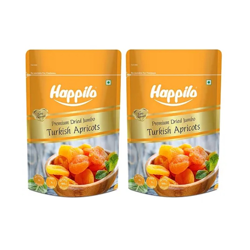 Happilo Premium Dried Turkish Apricots – 200g (Pack of 2)