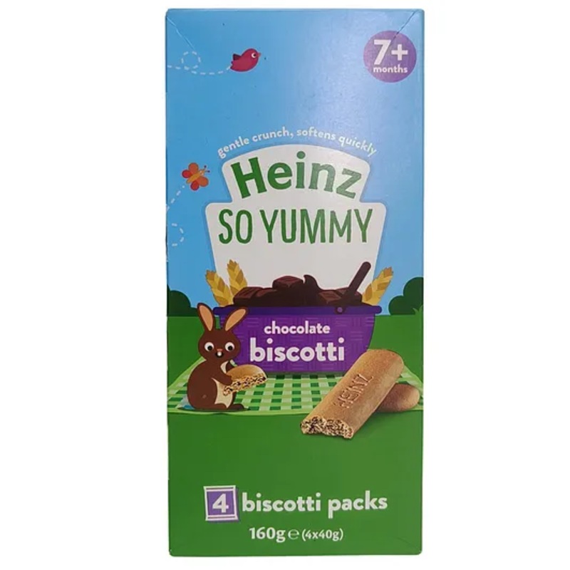 Heinz Biscotti Snack, Chocolate Biscotti (7m+) – 160g (4x40g)