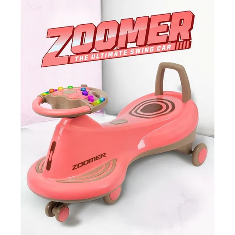 Kids Swing Car with Light & Music – Red