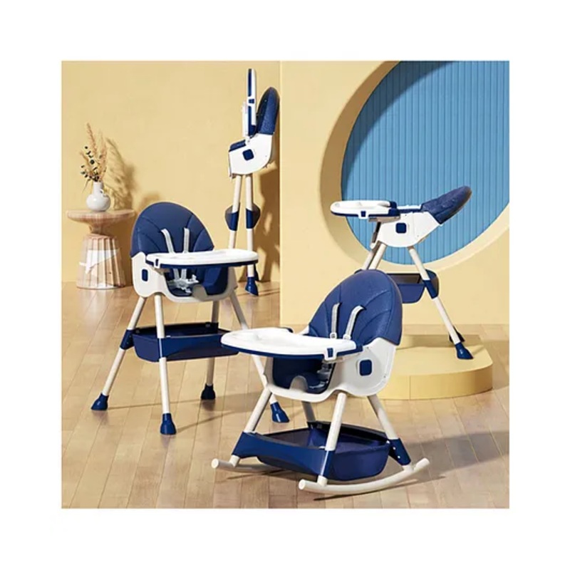 Little Olive 6-in-1 Baby High Chair With Adjustable Height & Tray – Navy Blue