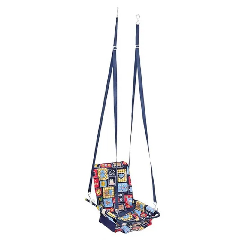 Mothertouch 2 In 1 Swing With Safety Harness Teddy Print – Blue