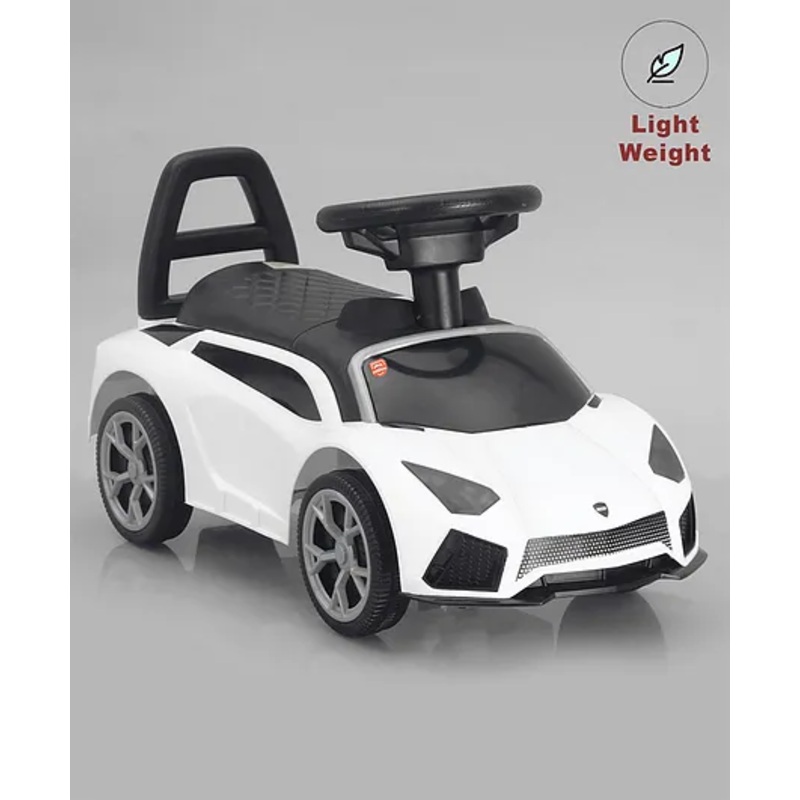 Play Nation Car Shape Manual Push Ride On With Storage – White