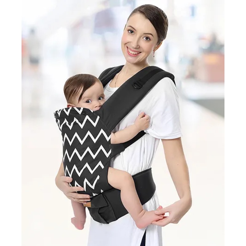 R for Rabbit Hug Me Ergo Baby Carrier for New Born | Front and Back Carry Position Adjustable Belt Ergonomic Kangaroo Bags for 4 months to 2 years Kids Upto 15 Kg (Black)
