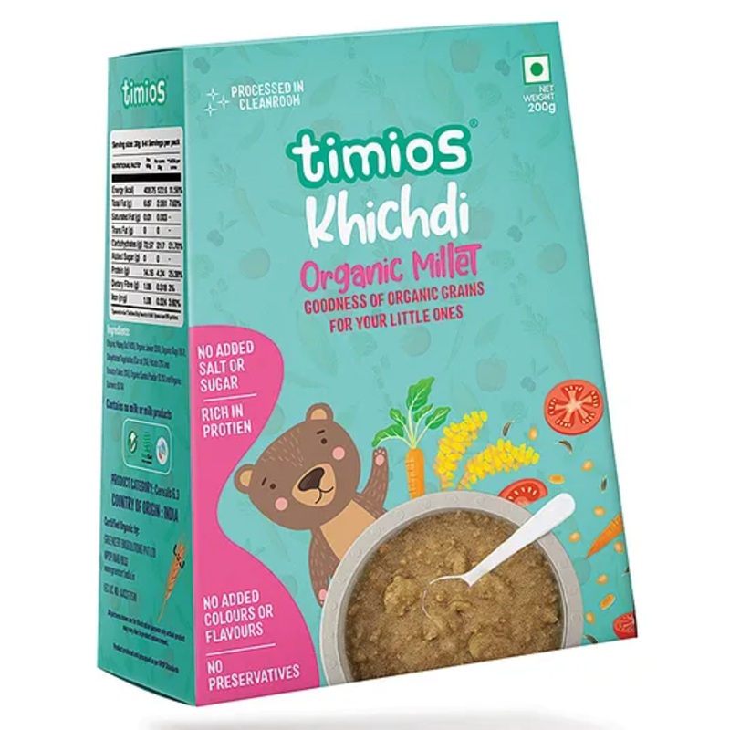 Timios Organic Millet Khichdi Porridge High Protein, Natural, No Preservatives – 200 g