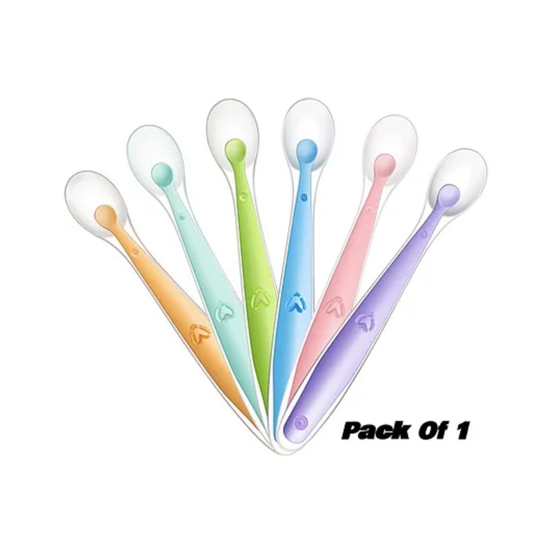 BOXOT IMPEX Soft Silicon Spoons for Baby Feeding (Color May Vary)