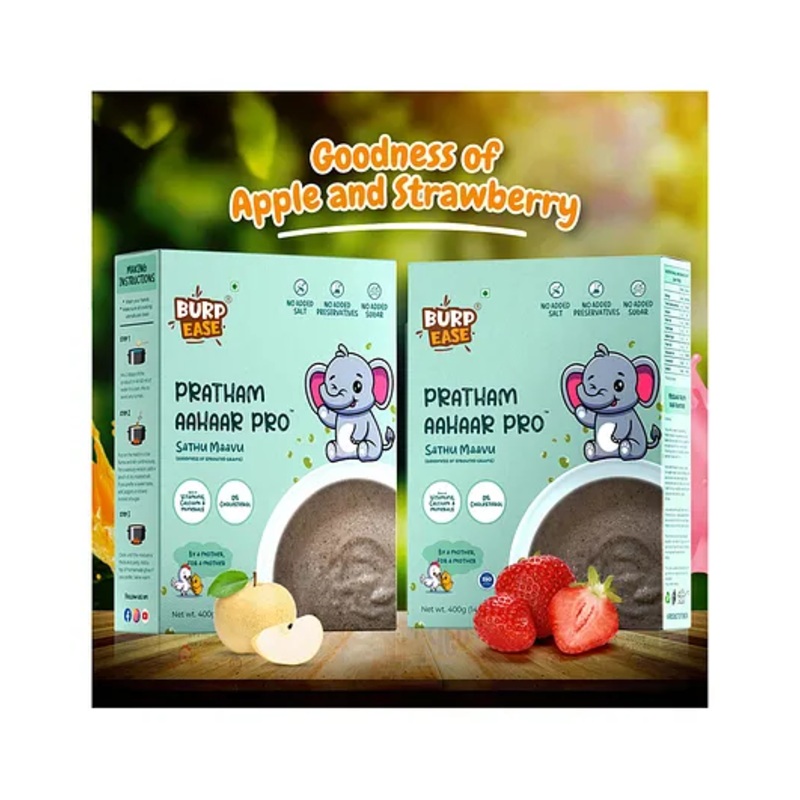 Burpease Combo Of Pratham Aahaar Pro – Apple + Strawberry Flavour