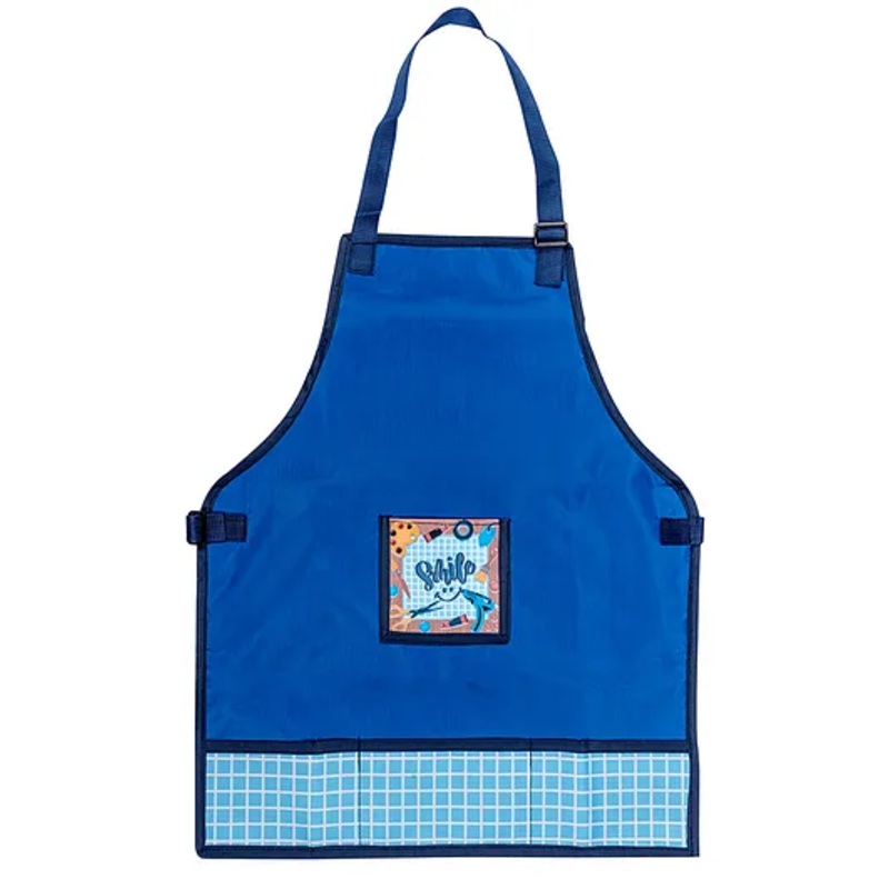 Echo Boomers Blue Multipurpose Teens Waterproof Washable Apron with 4 pockets for Cooking, Art Painting and School – Blue