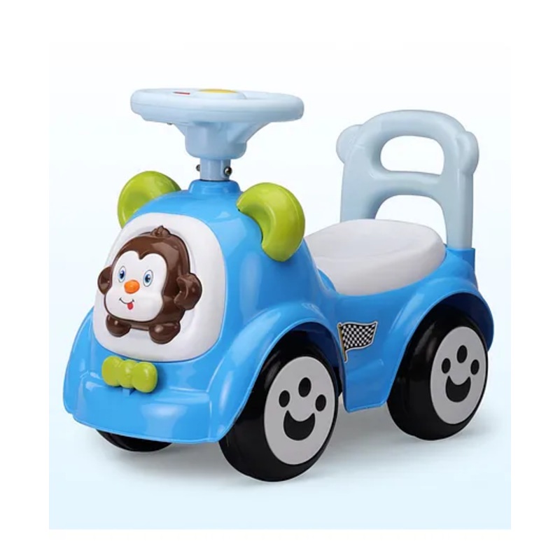 LuvLap Sunny Ride-On Car for Kids with Music & Horn Steering, Push Car with Backrest, Safety Guard, Under-Seat Storage, Big Wheels, for 1 to 3 Years Up to 25kg  Blue