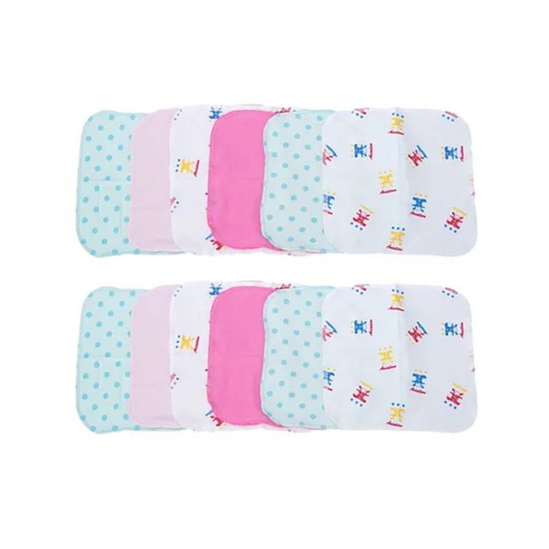 Mee Mee Baby Printed Mini Napkins Pack Of 6 (Color & Print May Vary)