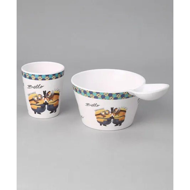 Minions Fries Dip Bowl and Glass Multicolour – 550 & 250 ml