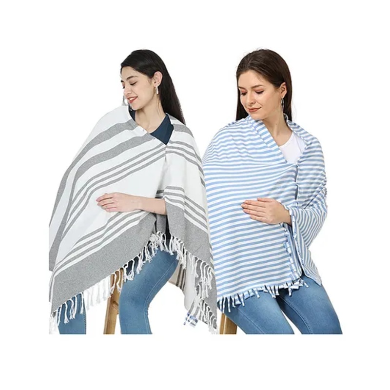 nene Mothers Multi Purpose Large Size Nursing Feeding Scarf-Grey & Blue