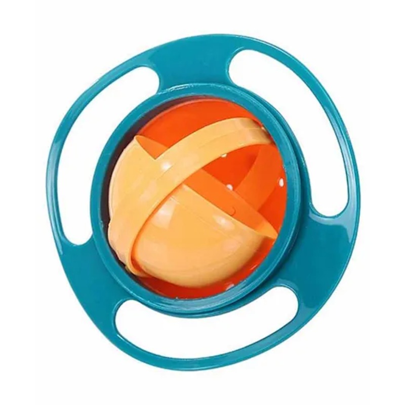 Safe-O-Kid 360 Degree Rotation Spill Proof Food Bowl – Orange and Green