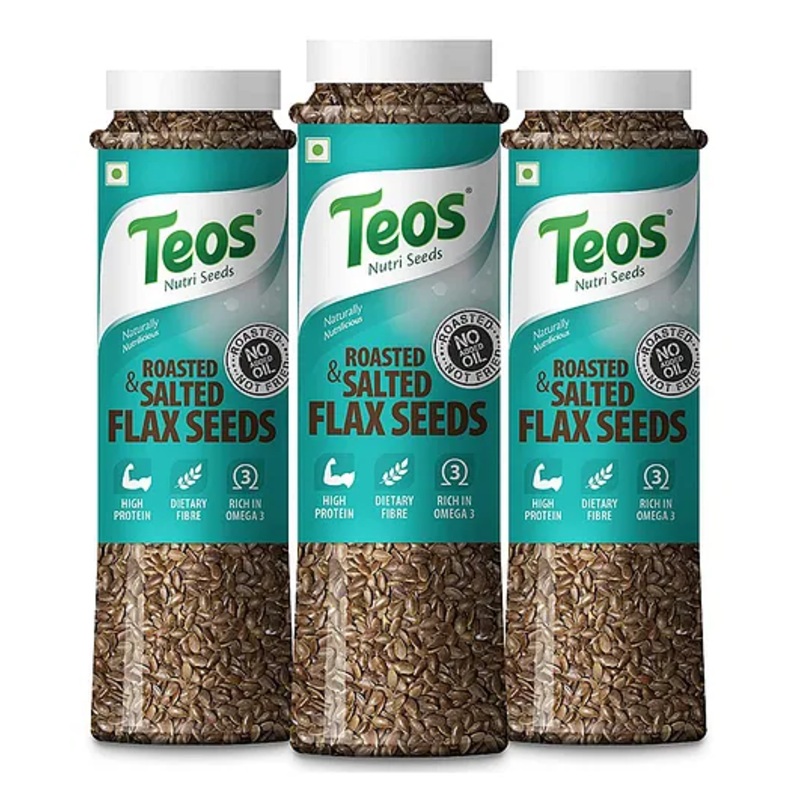 Teos Roasted And Salted Flax Seed Pack of 3 -390 gms