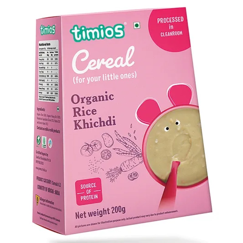 Timios Organic Rice Khichdi Porridge Mix – High Protein, Easy Digest – Baby Health Food 200 g