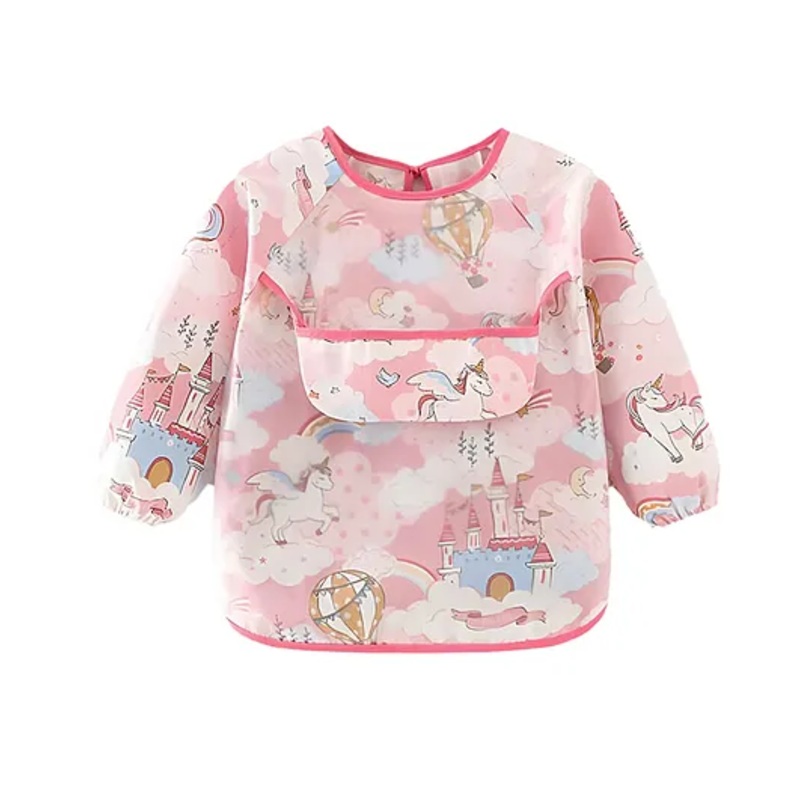 Tony Stark Sleeved Waterproof Baby Bib with Pocket | Lightweight EVA Toddler Bib for 6 to 24 Months (Whimsical Wonder)