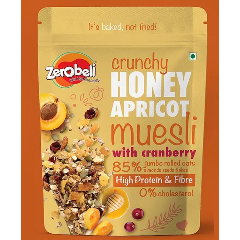 Zerobeli Crunchy Honey Apricot Muesli with Cranberry 400 g